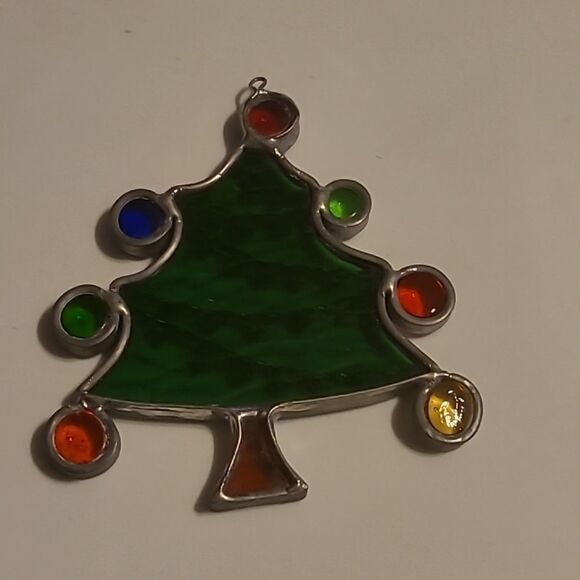 Stained Glass Christmas Tree Ornament - Picture 2 of 2